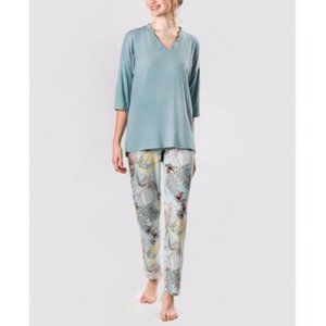 Mood Pajamas Women's Ultra Soft Caribbean Flowers Pajama Set XL NWT $89